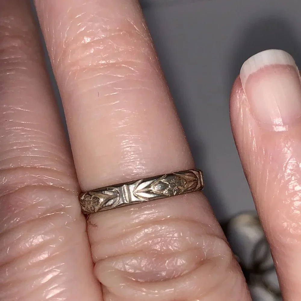 Sterling Silver Floral Design Ring, Size 3 1/4